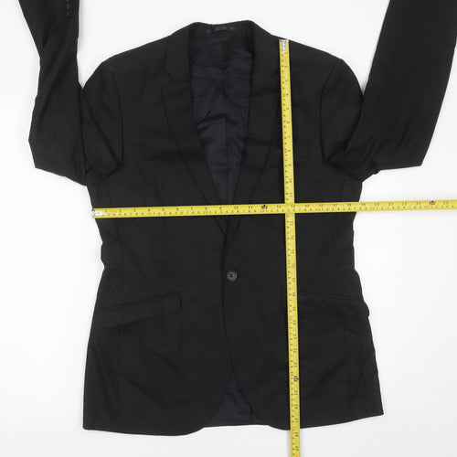 White Label Men's Black 38R Regular Fit Business Blazer Jacket