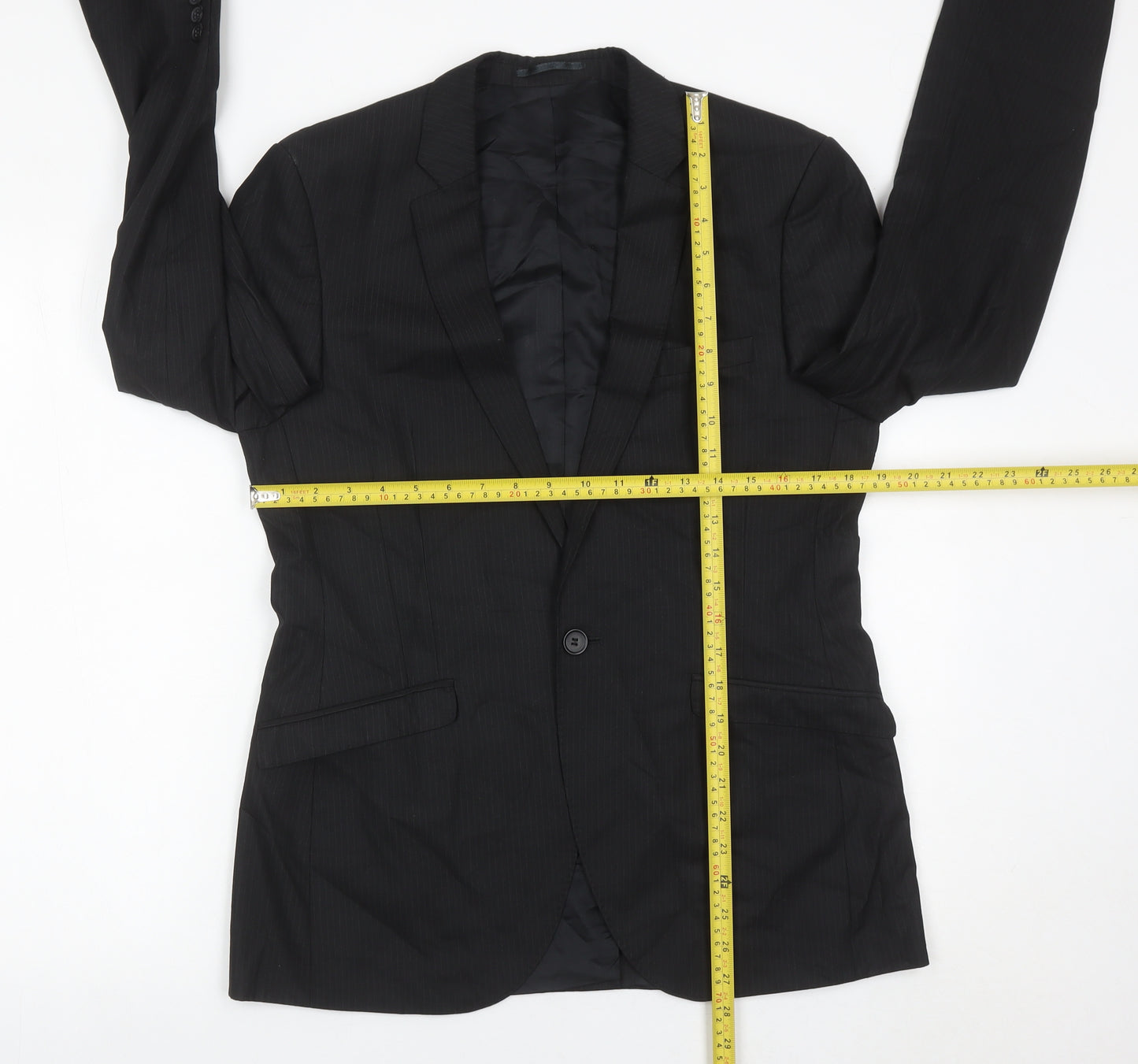 White Label Men's Black 38R Regular Fit Business Blazer Jacket