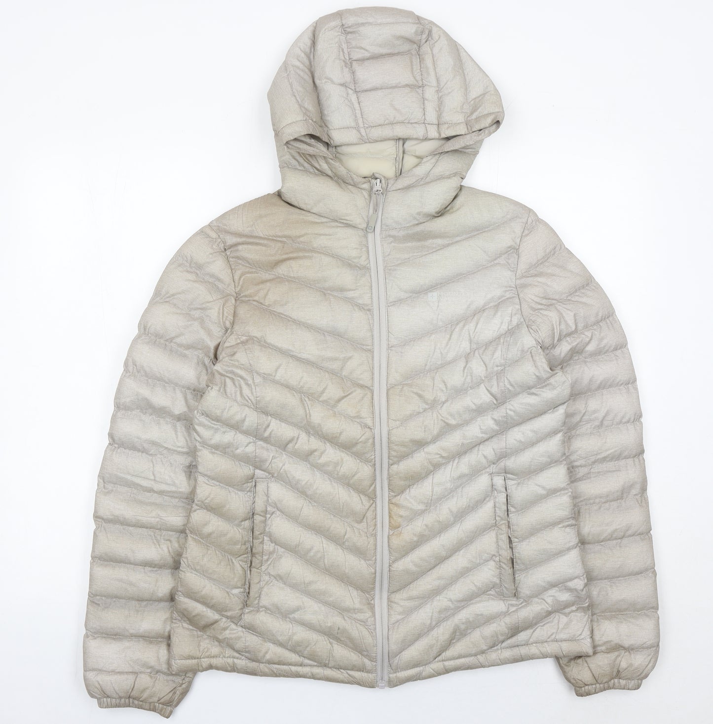 Mountain Warehouse Womens Beige Size 12 Puffer Jacket Hooded Nylon