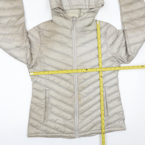 Mountain Warehouse Womens Beige Size 12 Puffer Jacket Hooded Nylon