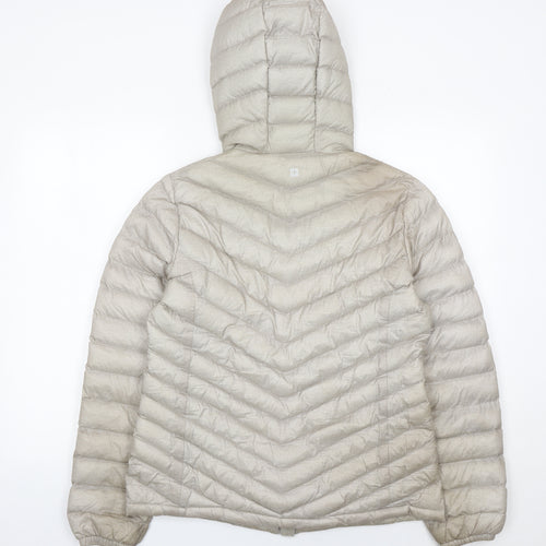 Mountain Warehouse Womens Beige Size 12 Puffer Jacket Hooded Nylon