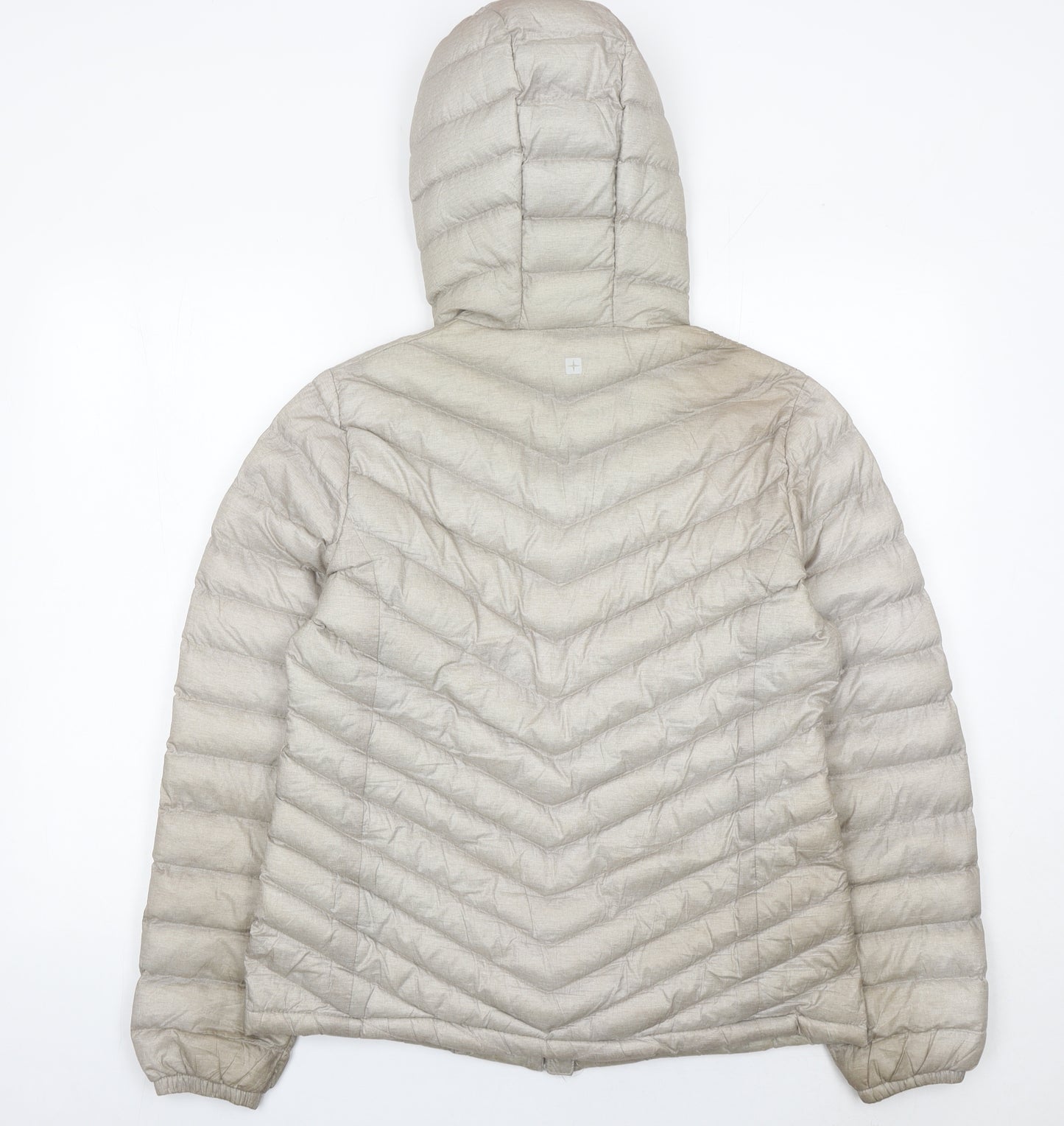 Mountain Warehouse Womens Beige Size 12 Puffer Jacket Hooded Nylon