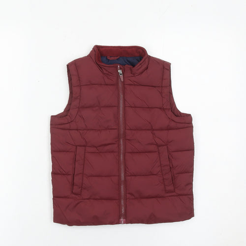John Lewis Boys Red Quilted Nylon Padded Bodywarmer Waistcoat Age 5