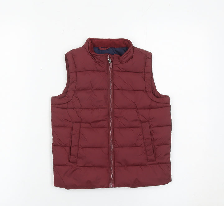 John Lewis Boys Red Quilted Nylon Padded Bodywarmer Waistcoat Age 5