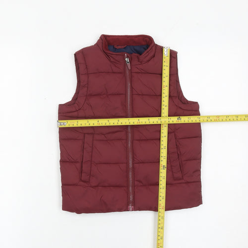 John Lewis Boys Red Quilted Nylon Padded Bodywarmer Waistcoat Age 5