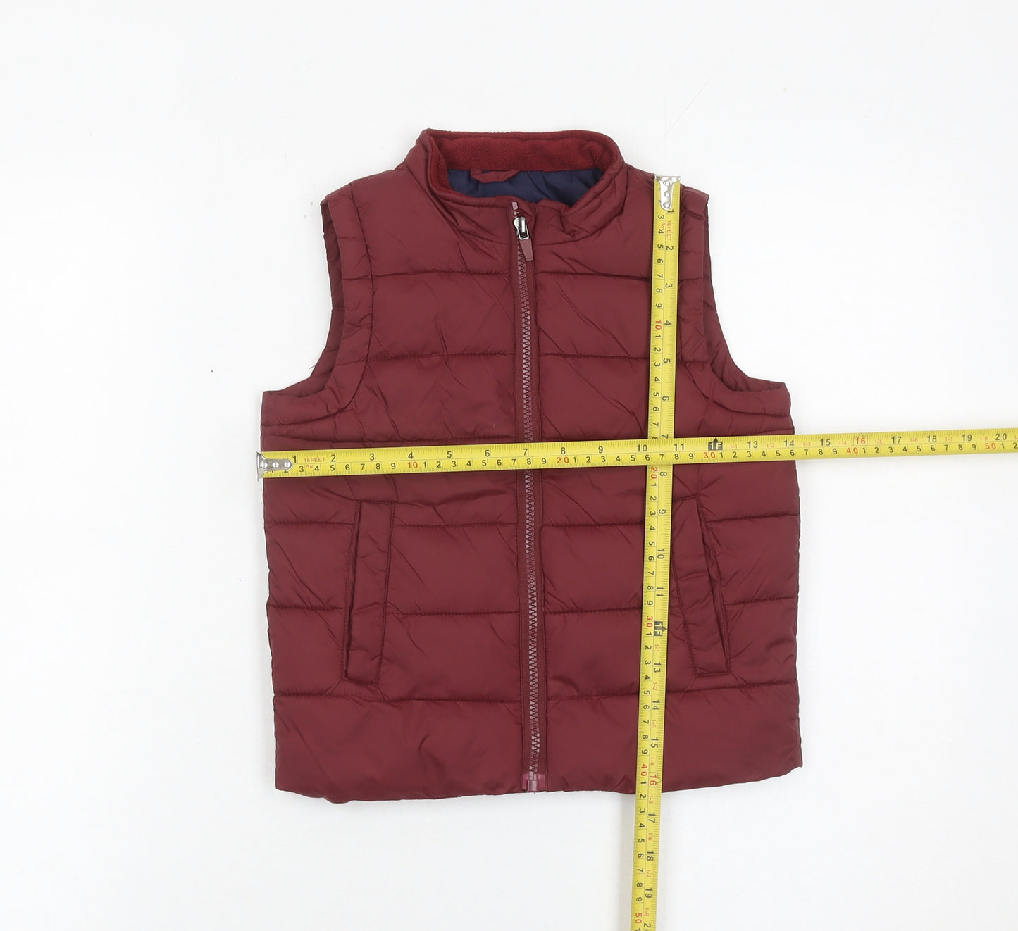 John Lewis Boys Red Quilted Nylon Padded Bodywarmer Waistcoat Age 5