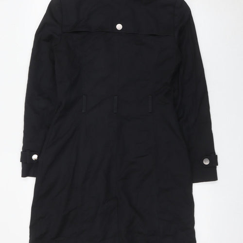 Portmans Womens Black Size 8 Trench Coat Long Cotton Blend Jacket