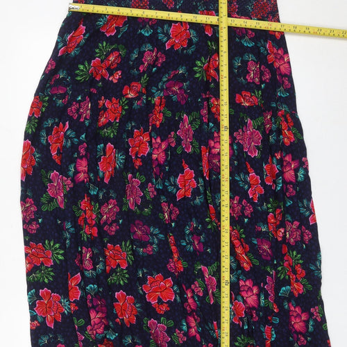 Isle Collection Women’s Multicoloured Floral Viscose Midi Peasant Skirt Size 16