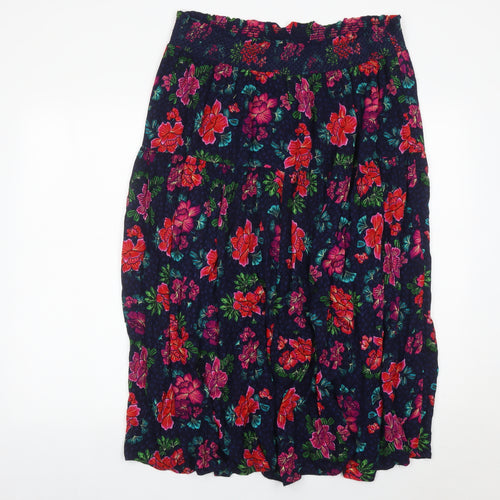 Isle Collection Women’s Multicoloured Floral Viscose Midi Peasant Skirt Size 16
