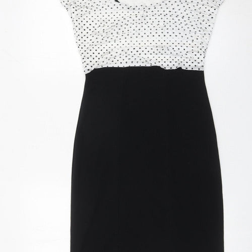 Marks and Spencer Per Una Women's Black White Sheath Dress Size 8