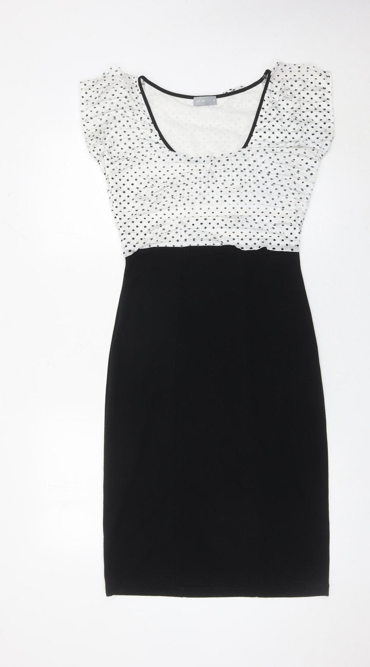 Marks and Spencer Per Una Women's Black White Sheath Dress Size 8