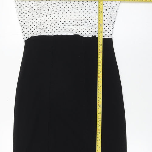 Marks and Spencer Per Una Women's Black White Sheath Dress Size 8