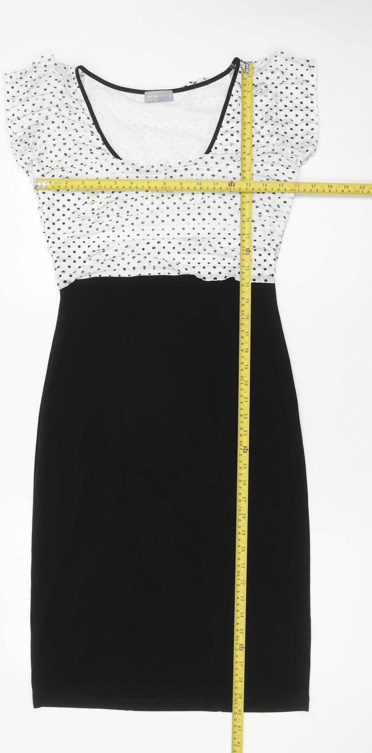 Marks and Spencer Per Una Women's Black White Sheath Dress Size 8