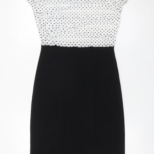 Marks and Spencer Per Una Women's Black White Sheath Dress Size 8