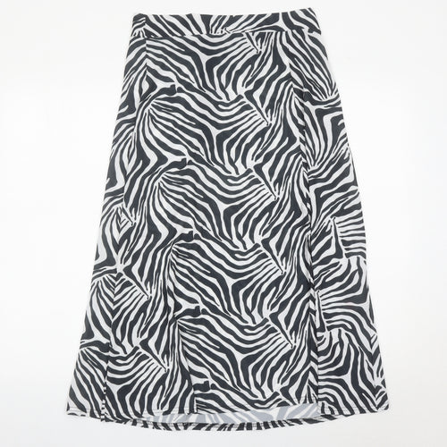 PrettyLittleThing Women’s Zebra Print Midi Skirt Size 12 A-Line