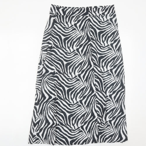 PrettyLittleThing Women’s Zebra Print Midi Skirt Size 12 A-Line