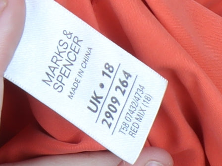 Marks and Spencer Women’s Red Jacket UK 18 Mid-Length Collared