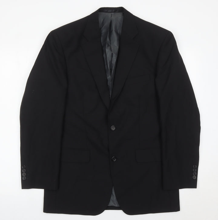 Torre Mens Black 38R Suit Jacket Wool Mohair Blend Formal Blazer