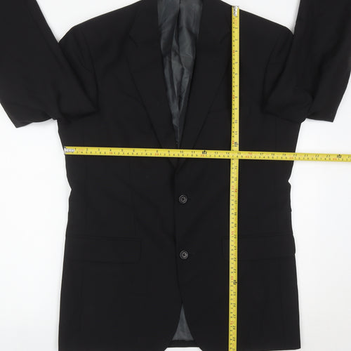 Torre Mens Black 38R Suit Jacket Wool Mohair Blend Formal Blazer