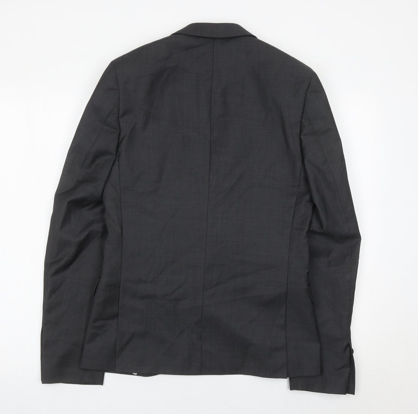 Topman Mens Grey Wool Blend Slim Fit Blazer Jacket Size 36
