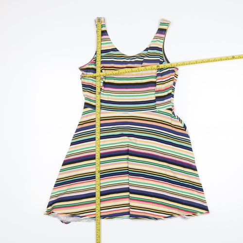 Dorothy Perkins Women’s Multicoloured Striped Skater Dress UK 12