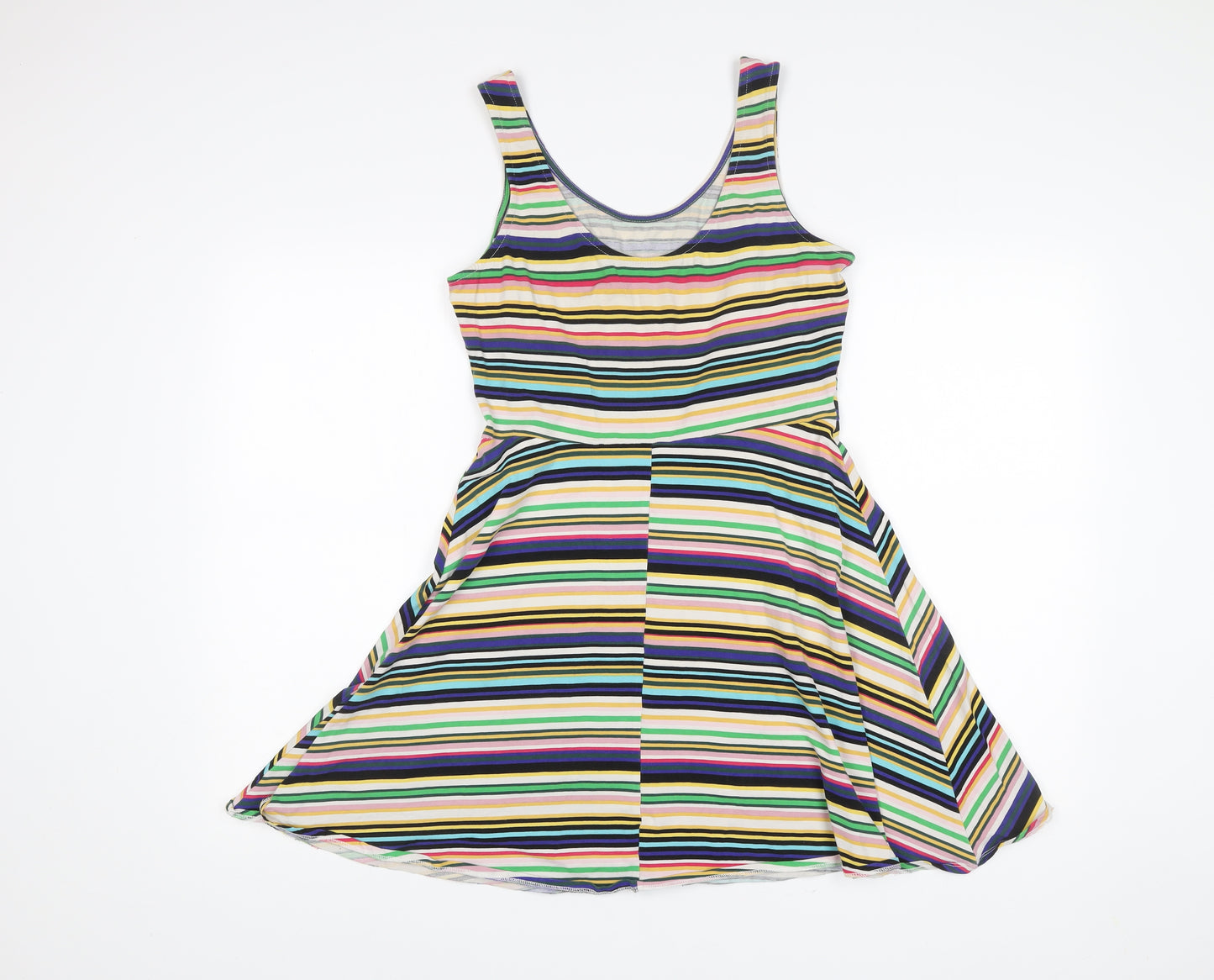 Dorothy Perkins Women’s Multicoloured Striped Skater Dress UK 12