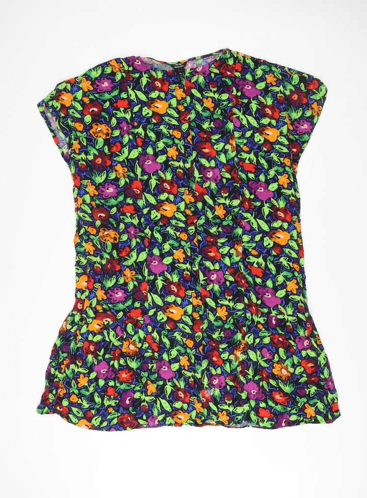 Monki Women’s Multicoloured Floral Strapless Short Dress Size S