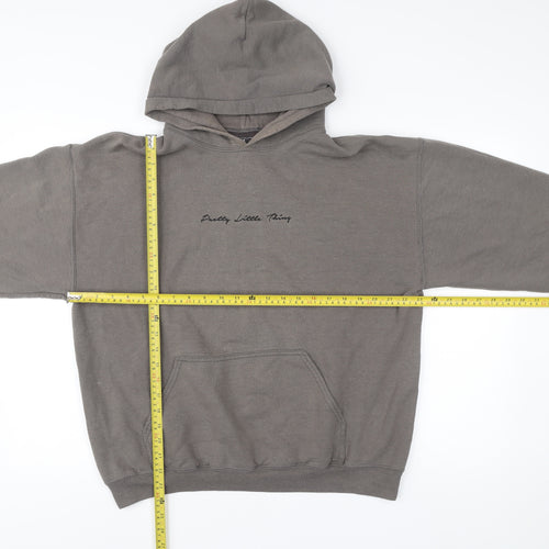 PrettyLittleThing Women’s Grey Pullover Hoodie M Logo Casual