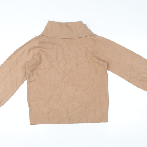 Next Women’s Beige Collared Knit Pullover Jumper M Long Sleeve