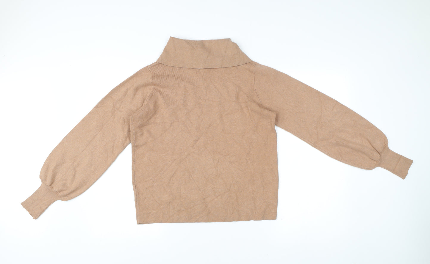 Next Women’s Beige Collared Knit Pullover Jumper M Long Sleeve