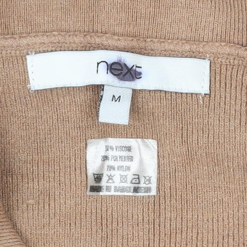Next Women’s Beige Collared Knit Pullover Jumper M Long Sleeve