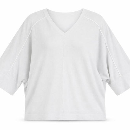 Next Women’s White XL V-Neck Relaxed Fit 3/4 Sleeve Pullover Jumper