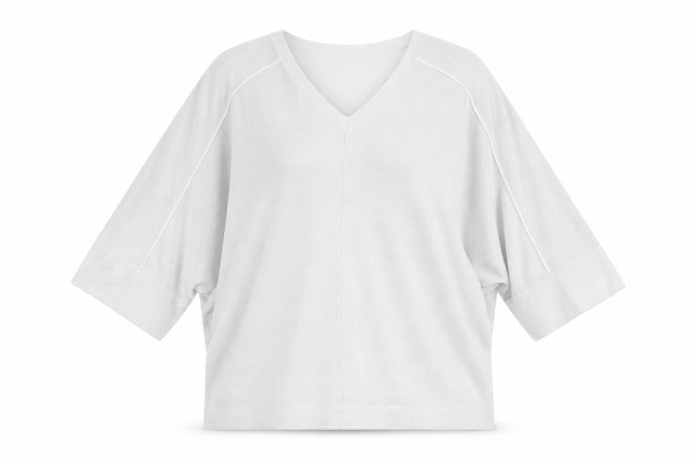 Next Women’s White XL V-Neck Relaxed Fit 3/4 Sleeve Pullover Jumper