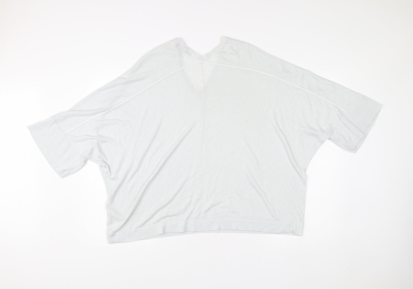 Next Women’s White XL V-Neck Relaxed Fit 3/4 Sleeve Pullover Jumper