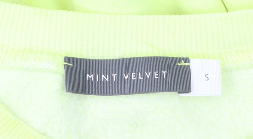 Mint Velvet Women Green Sweatshirt Small Pullover Cotton Blend