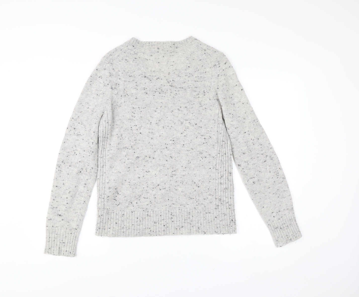Marks and Spencer Women’s Grey V-Neck Wool Blend Jumper Size 12