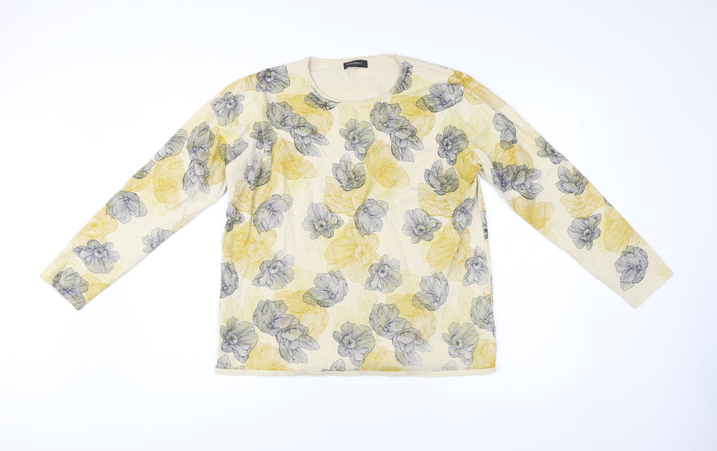 Claudia.C Womens Multicoloured Floral Knit Pullover Jumper L