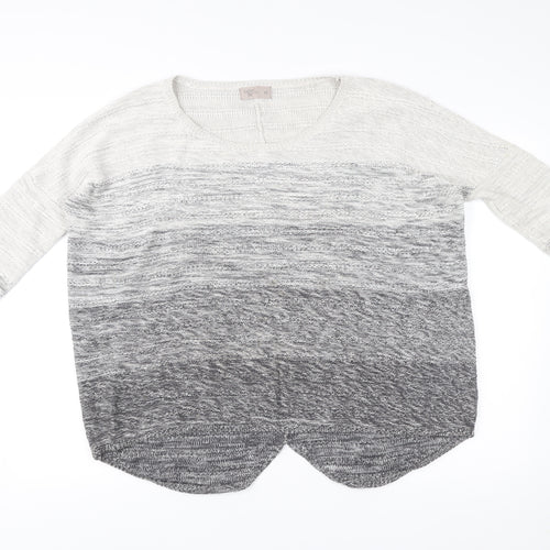 Label Lab Women’s Grey Ombre Knit Scoop Neck Pullover Jumper Size 12