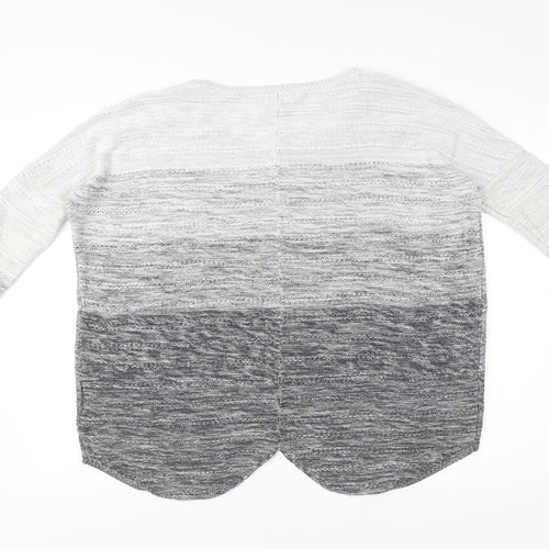 Label Lab Women’s Grey Ombre Knit Scoop Neck Pullover Jumper Size 12