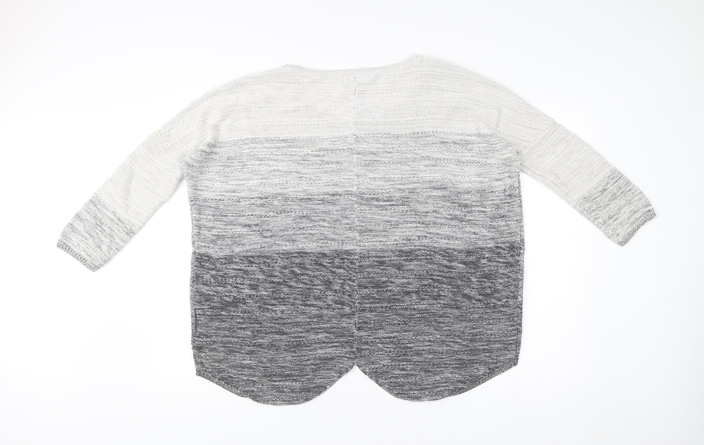 Label Lab Women’s Grey Ombre Knit Scoop Neck Pullover Jumper Size 12