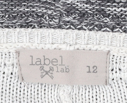 Label Lab Women’s Grey Ombre Knit Scoop Neck Pullover Jumper Size 12