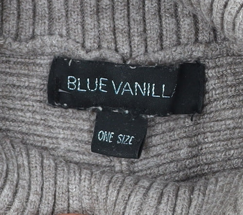 Blue Vanilla Women Beige Roll Neck Oversized Jumper Dress One Size