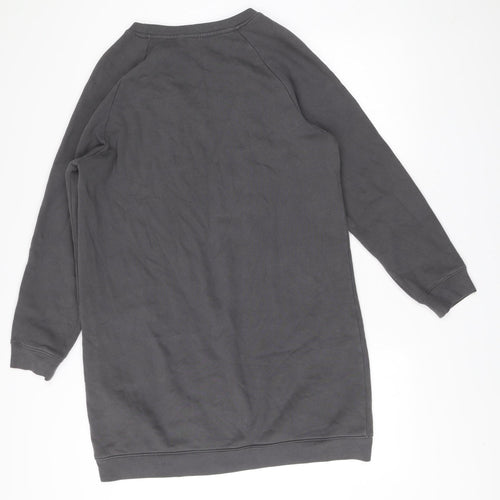 Levi's Womens Grey Logo Long Sleeve Crew Neck T-Shirt Dress M