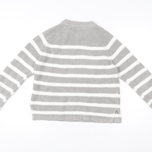 Marks and Spencer Womens Grey Striped Pullover Jumper Size S