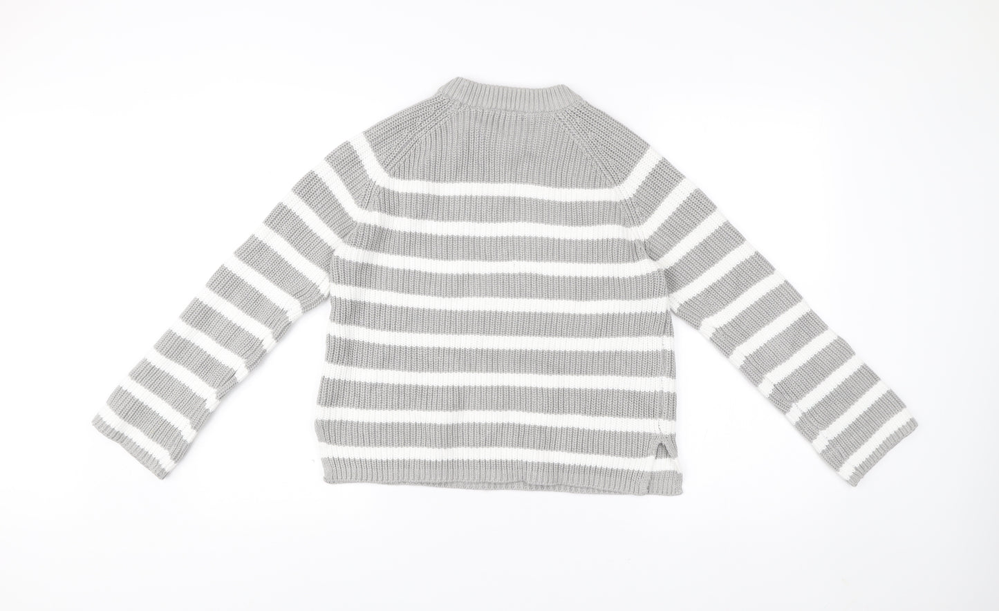 Marks and Spencer Womens Grey Striped Pullover Jumper Size S
