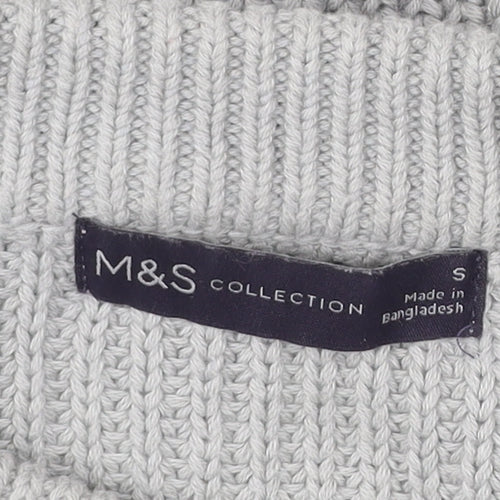 Marks and Spencer Womens Grey Striped Pullover Jumper Size S