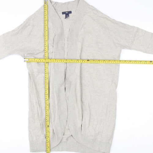 Gap Womens Beige XS Knit Open Cardigan Jumper Cotton Long Sleeve