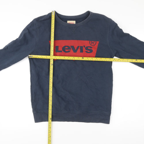 Levi's Teens Blue Pullover Sweatshirt Logo Print Crew Neck Size 16
