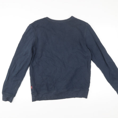 Levi's Teens Blue Pullover Sweatshirt Logo Print Crew Neck Size 16
