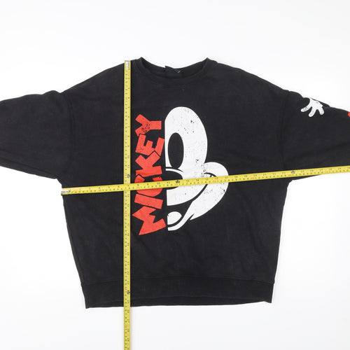 Disney Primark Women’s Black Mickey Mouse XS Sweatshirt Cotton Blend